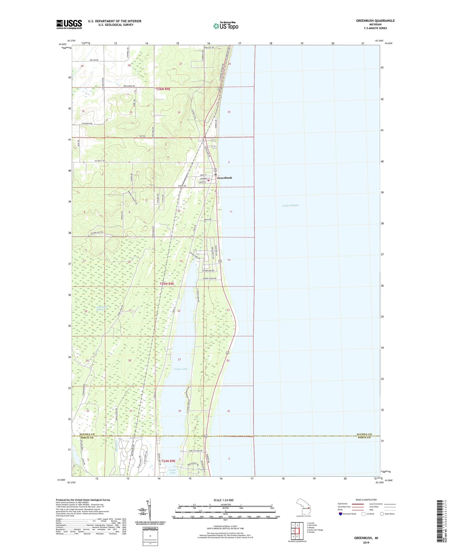 Greenbush Michigan US Topo Map Image