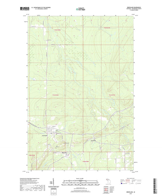 Greenland Michigan US Topo Map Image