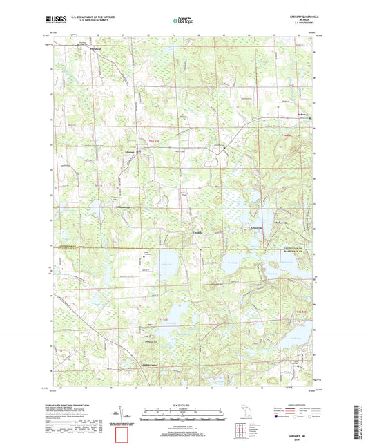 Gregory Michigan US Topo Map Image