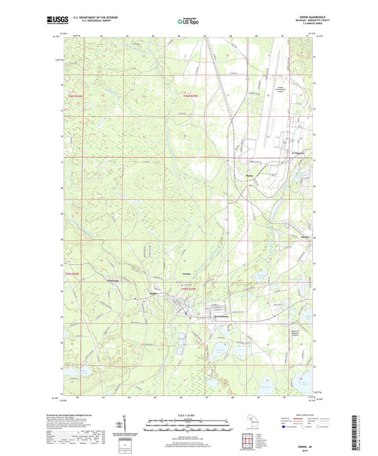Gwinn Michigan US Topo Map Image