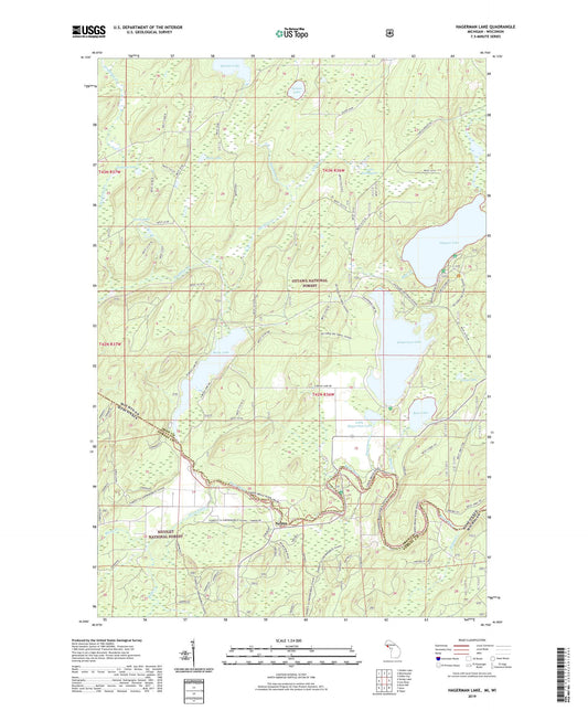 Hagerman Lake Michigan US Topo Map Image
