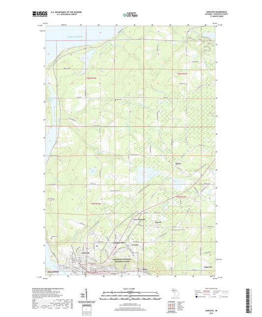 Hancock Michigan US Topo Map Image