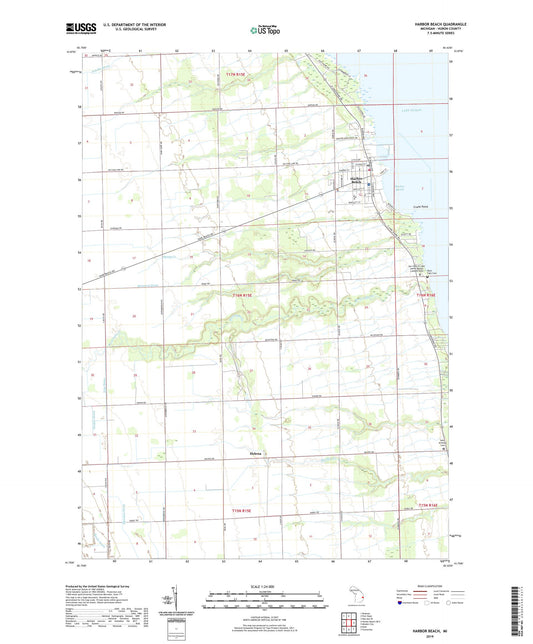 Harbor Beach Michigan US Topo Map Image