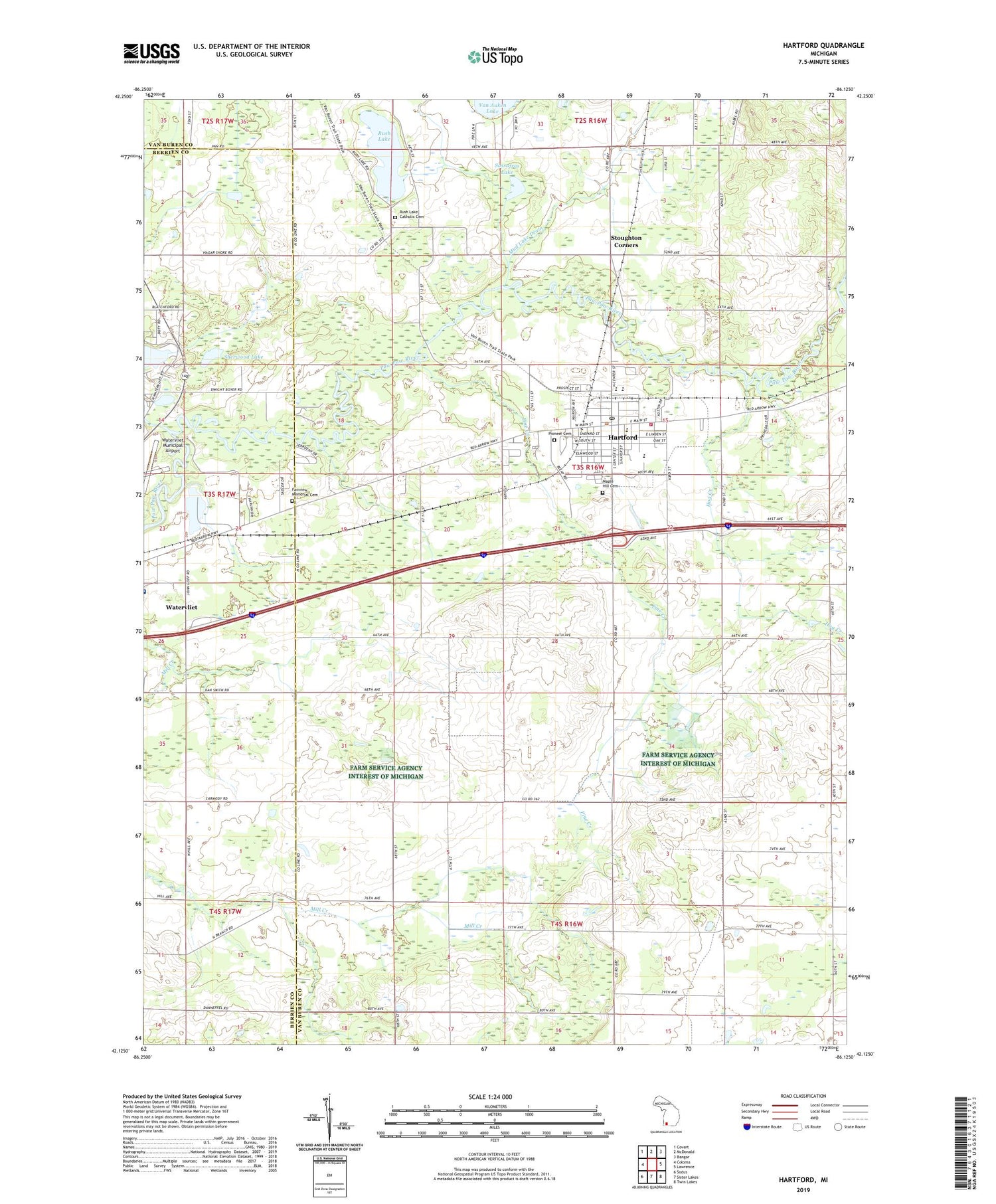 Hartford Michigan US Topo Map Image