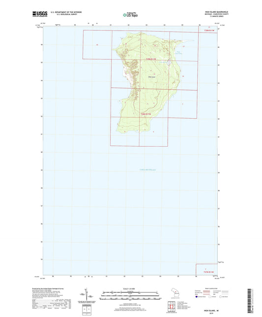 High Island Michigan US Topo Map Image