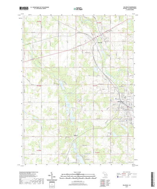 Hillsdale Michigan US Topo Map Image