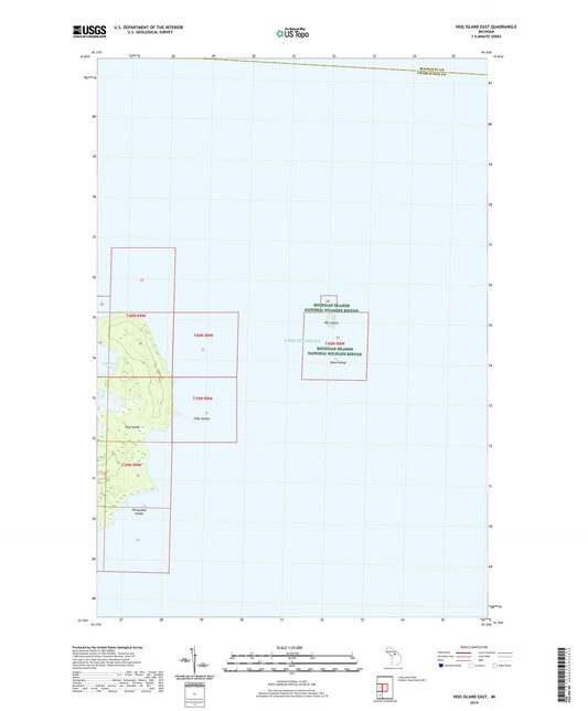 Hog Island East Michigan US Topo Map Image