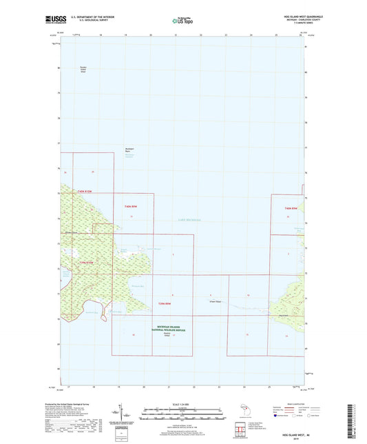 Hog Island West Michigan US Topo Map Image