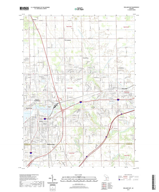 Holland East Michigan US Topo Map Image