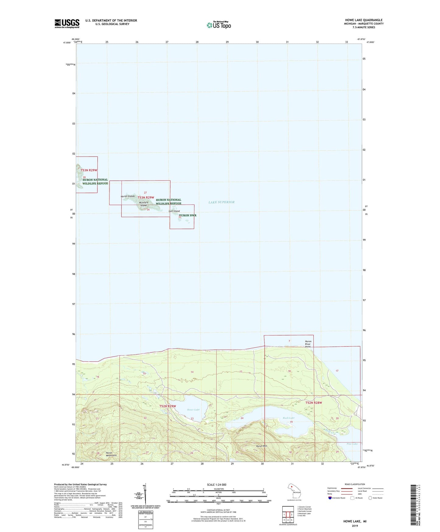 Howe Lake Michigan US Topo Map Image