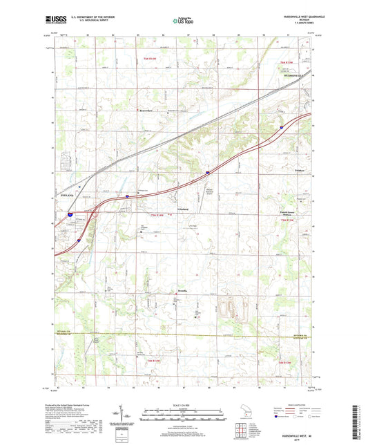 Hudsonville West Michigan US Topo Map Image