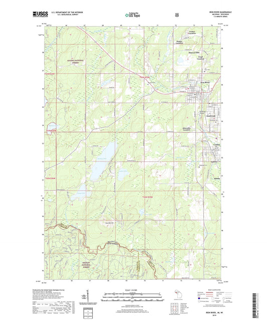 Iron River Michigan US Topo Map Image