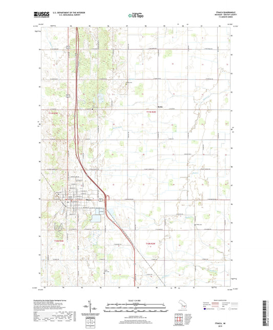 Ithaca Michigan US Topo Map Image