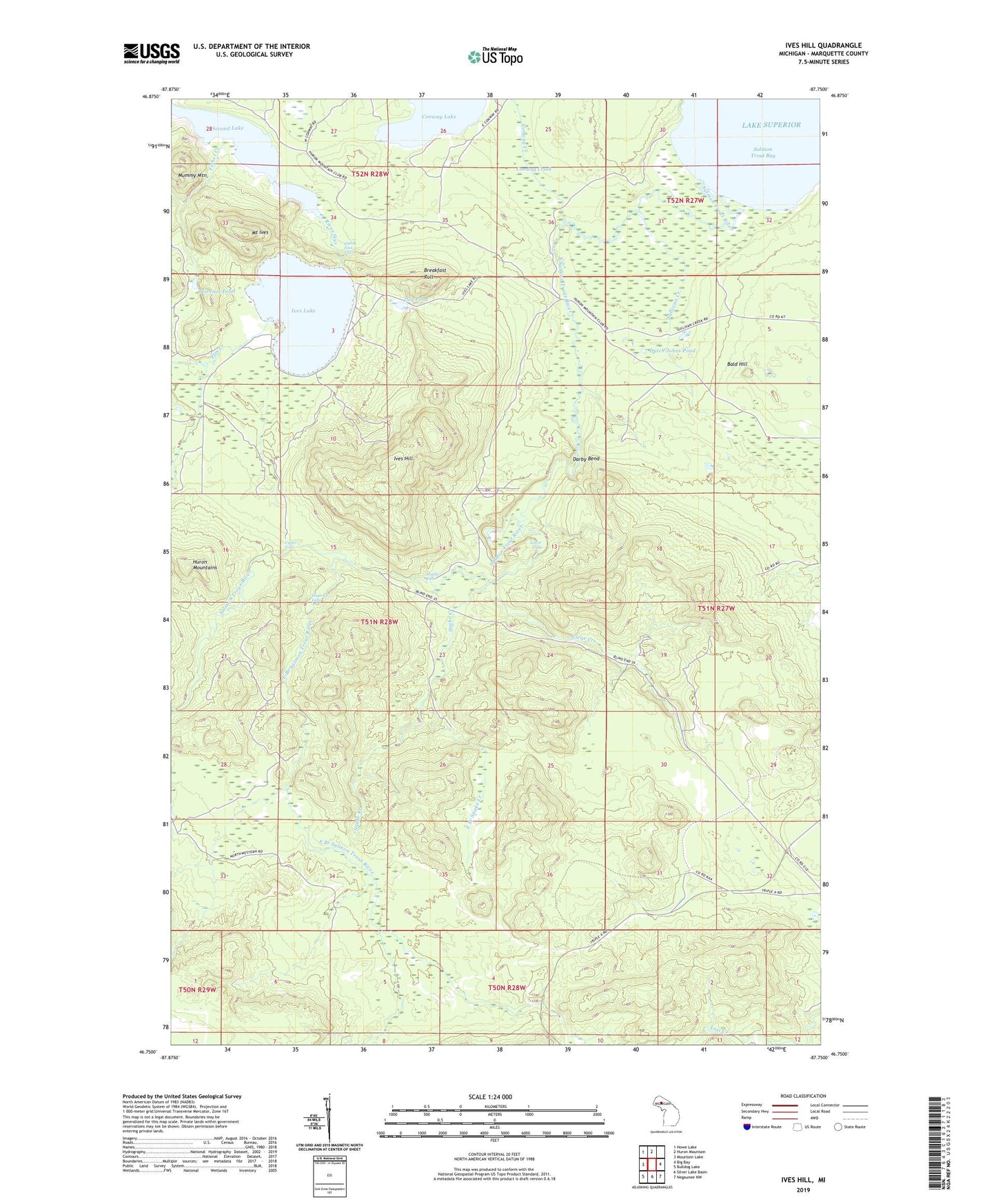 Ives Hill Michigan US Topo Map Image