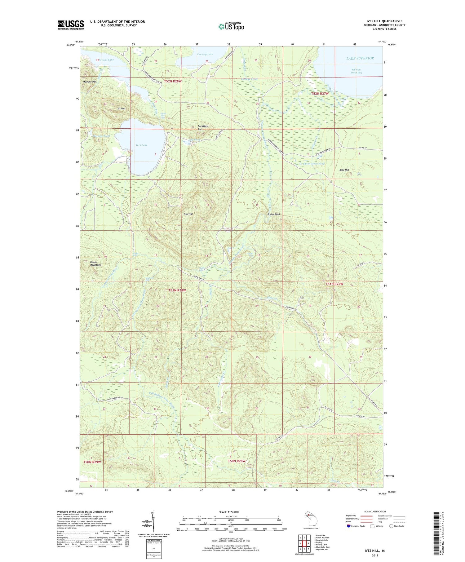 Ives Hill Michigan US Topo Map Image