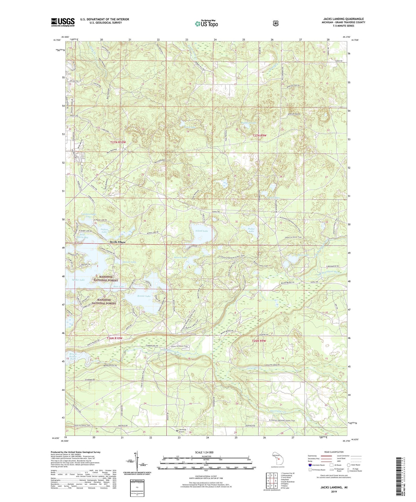 Jacks Landing Michigan US Topo Map Image