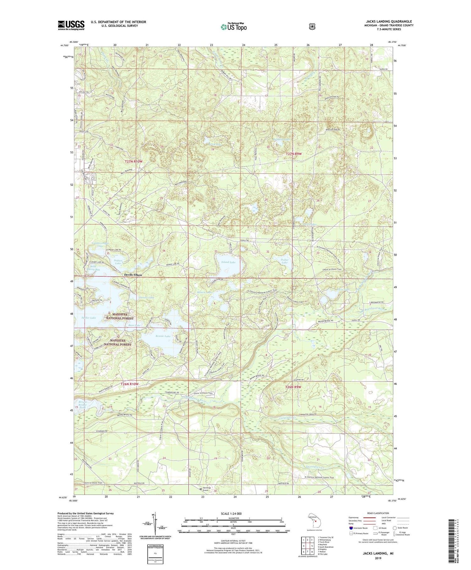 Jacks Landing Michigan US Topo Map Image