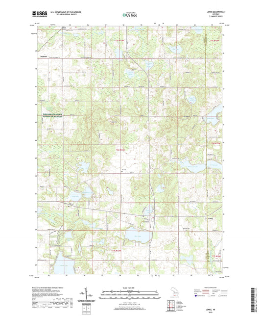 Jones Michigan US Topo Map Image