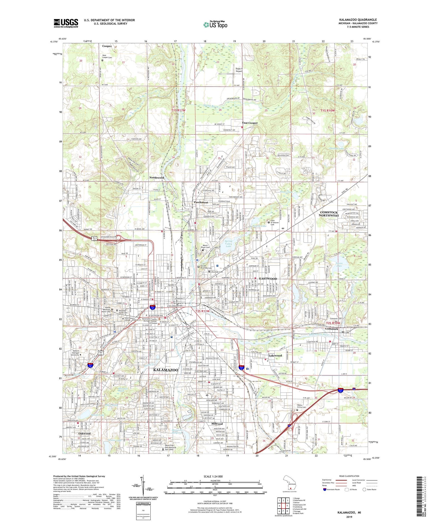 Kalamazoo Michigan US Topo Map Image