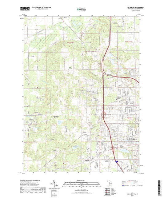 Kalamazoo SW Michigan US Topo Map Image