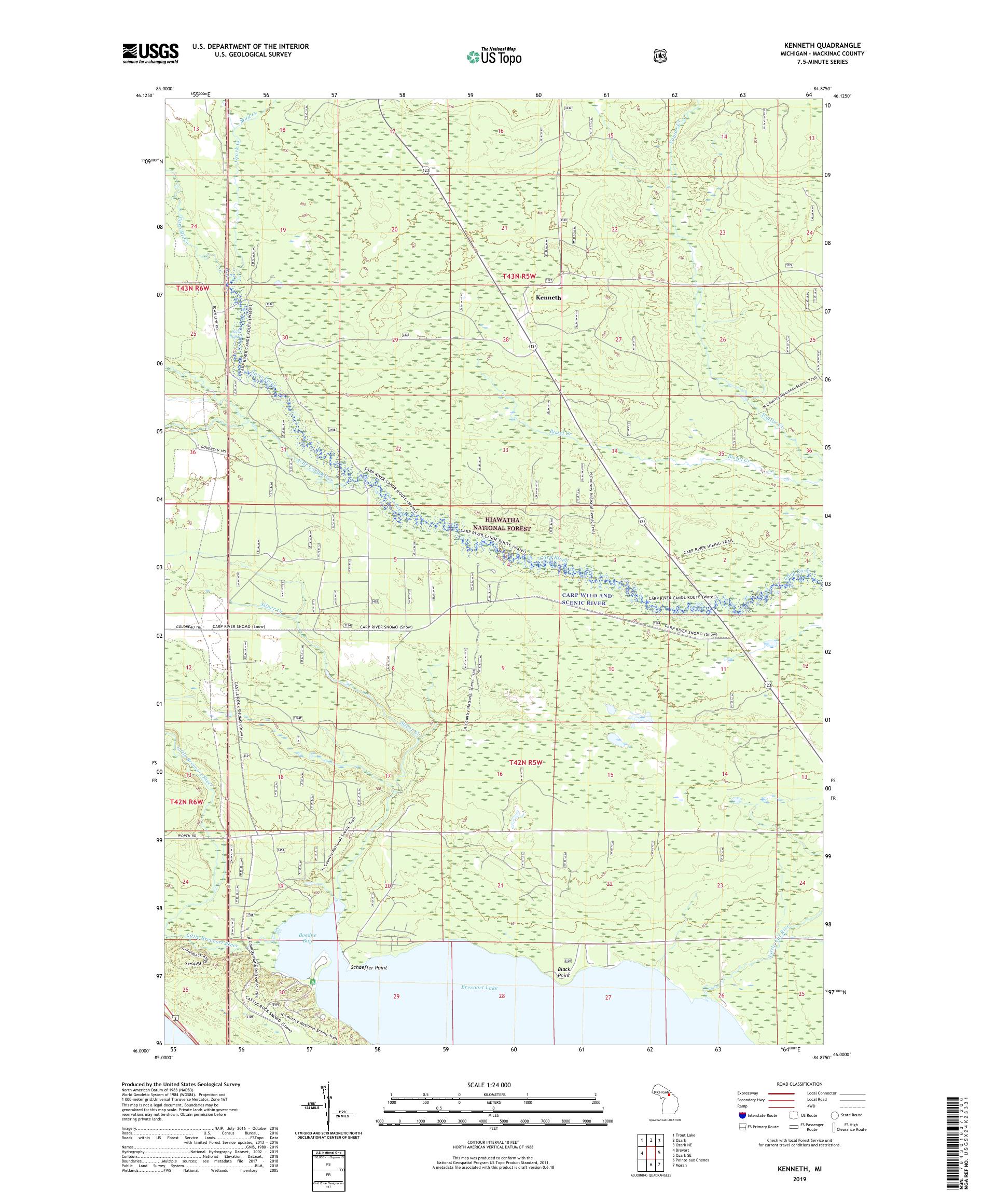 Kenneth Michigan US Topo Map – MyTopo Map Store