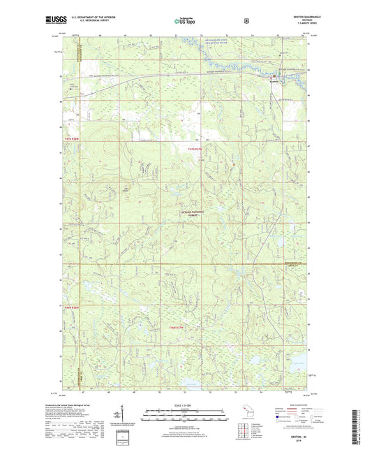 Kenton Michigan US Topo Map Image