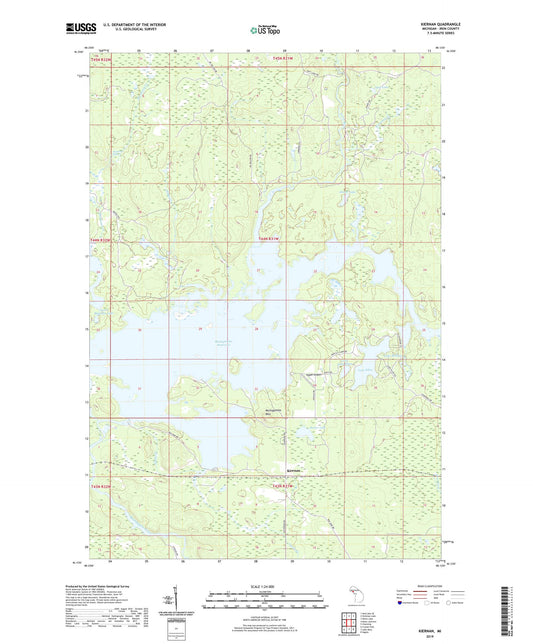 Kiernan Michigan US Topo Map Image