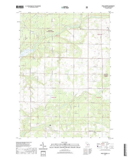 Kings Corners Michigan US Topo Map Image