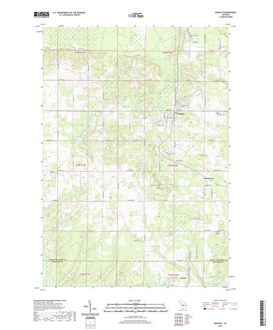 Kingsley Michigan US Topo Map Image