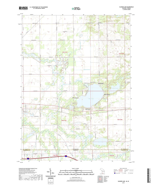 Klinger Lake Michigan US Topo Map Image