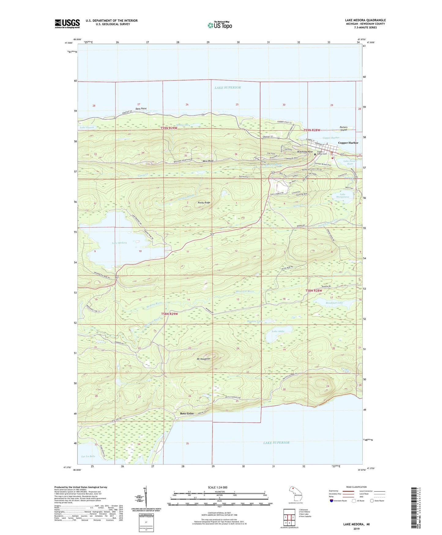 Lake Medora Michigan US Topo Map Image