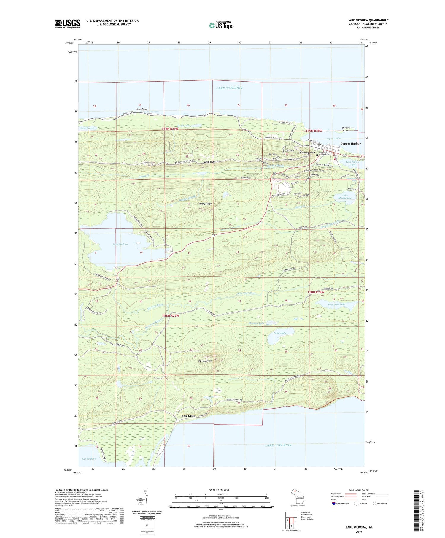 Lake Medora Michigan US Topo Map Image