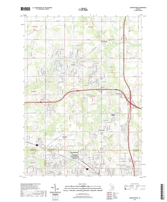 Lansing North Michigan US Topo Map Image