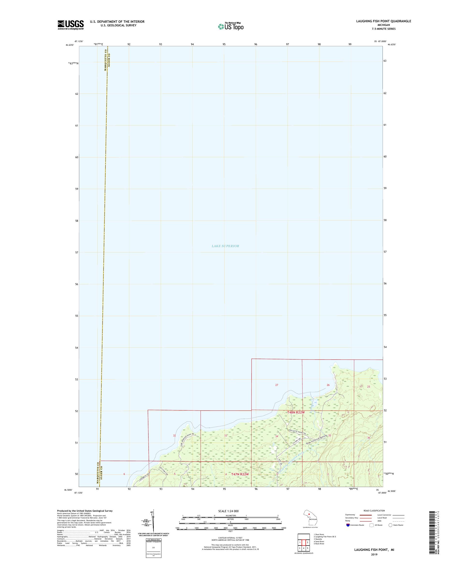Laughing Fish Point Michigan US Topo Map – MyTopo Map Store
