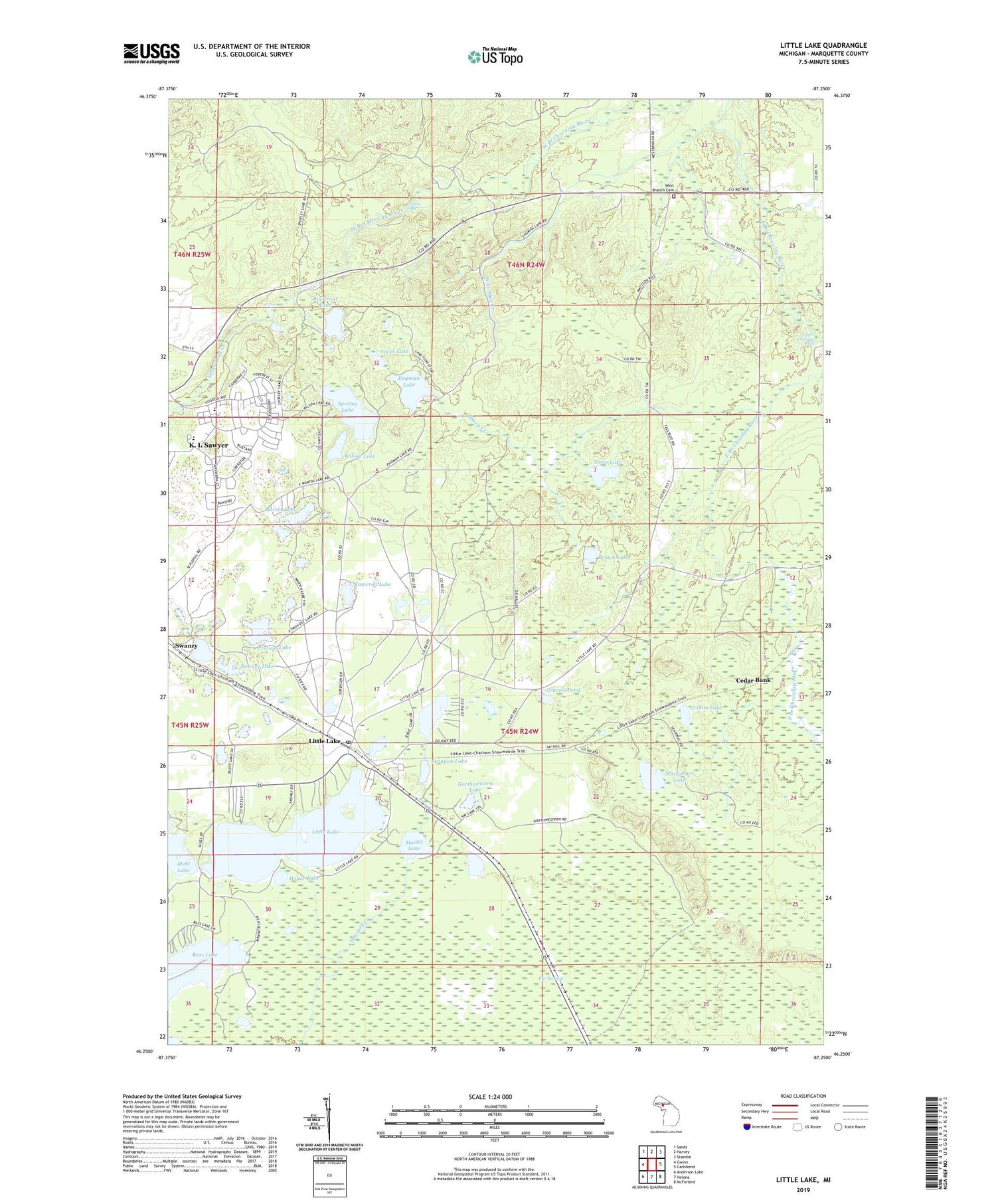 Little Lake Michigan US Topo Map Image
