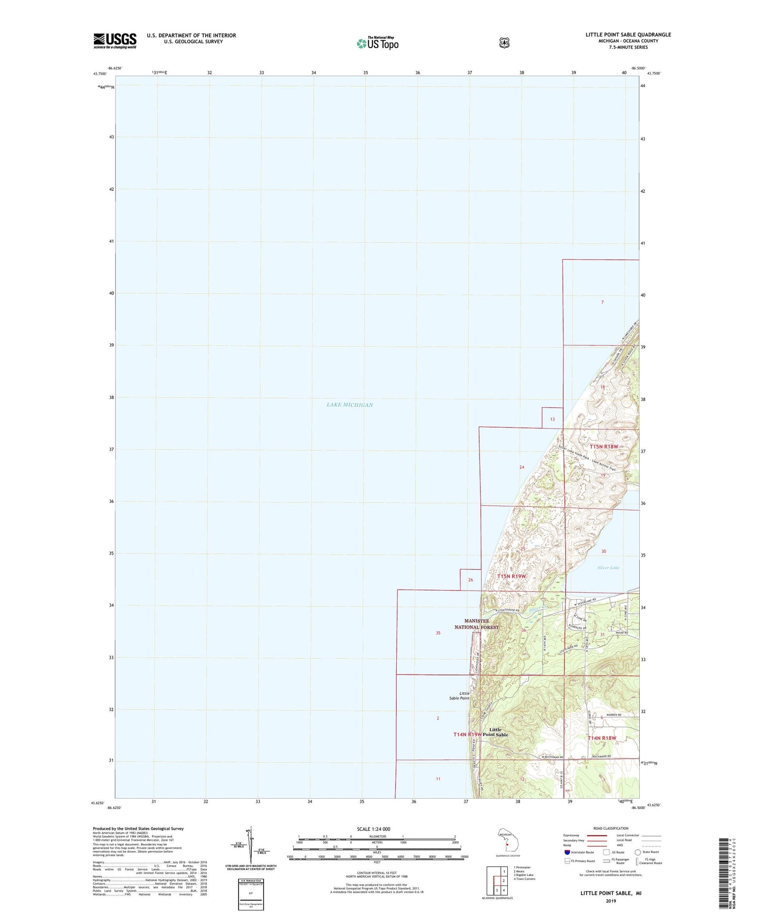 Little Point Sable Michigan US Topo Map Image