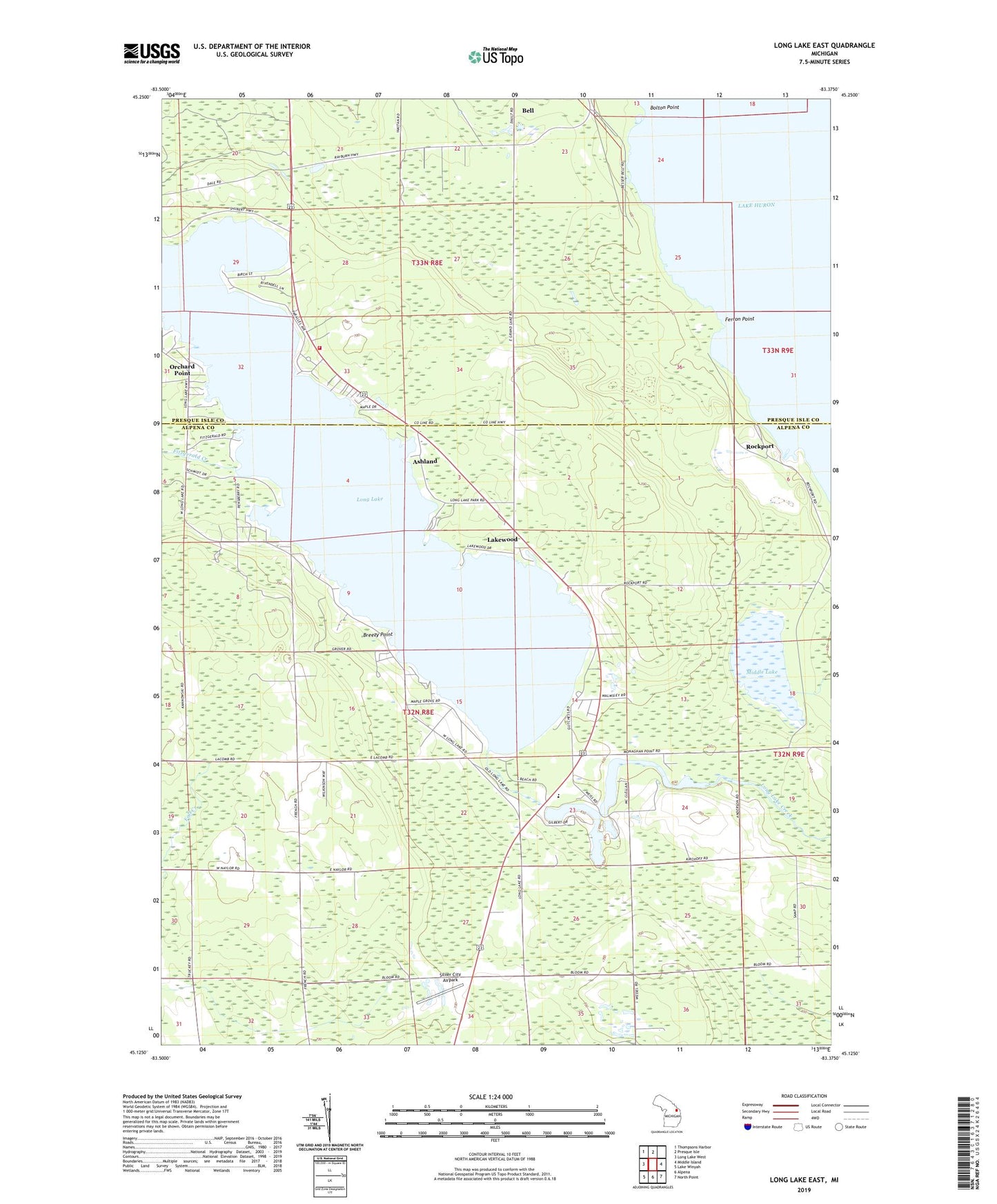 Long Lake East Michigan US Topo Map Image