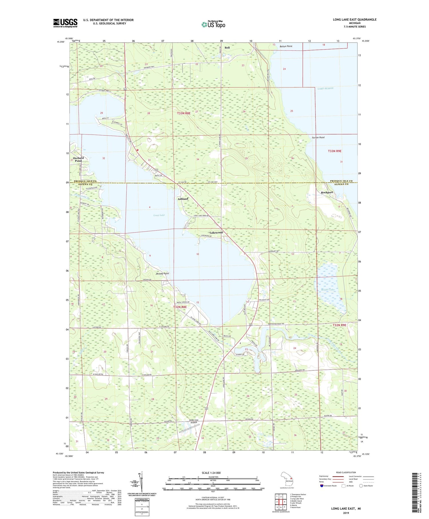 Long Lake East Michigan US Topo Map Image
