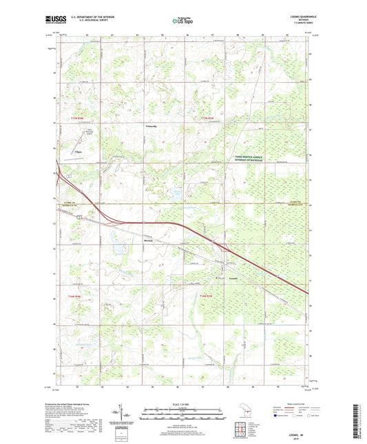 Loomis Michigan US Topo Map Image