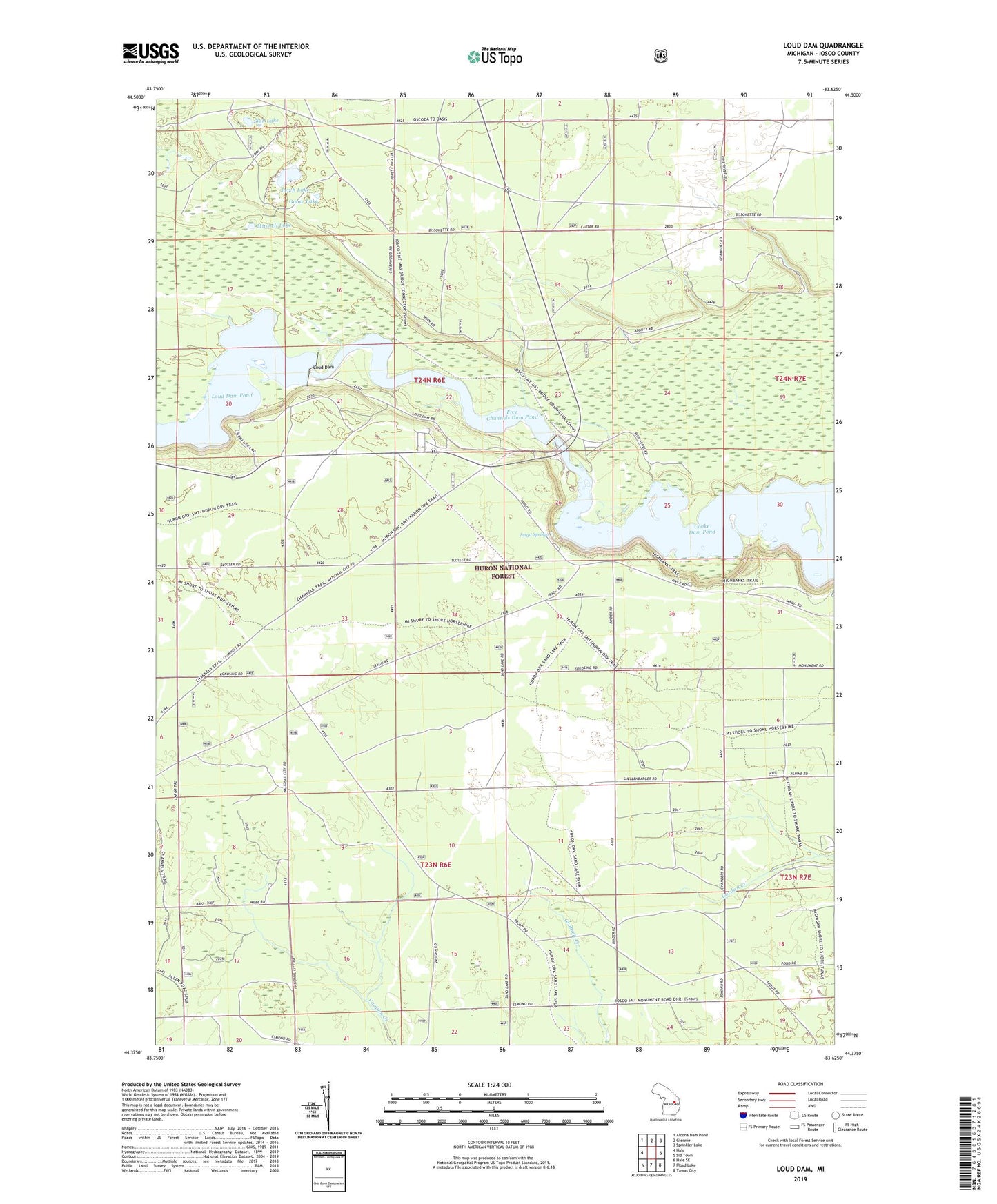 Loud Dam Michigan US Topo Map Image