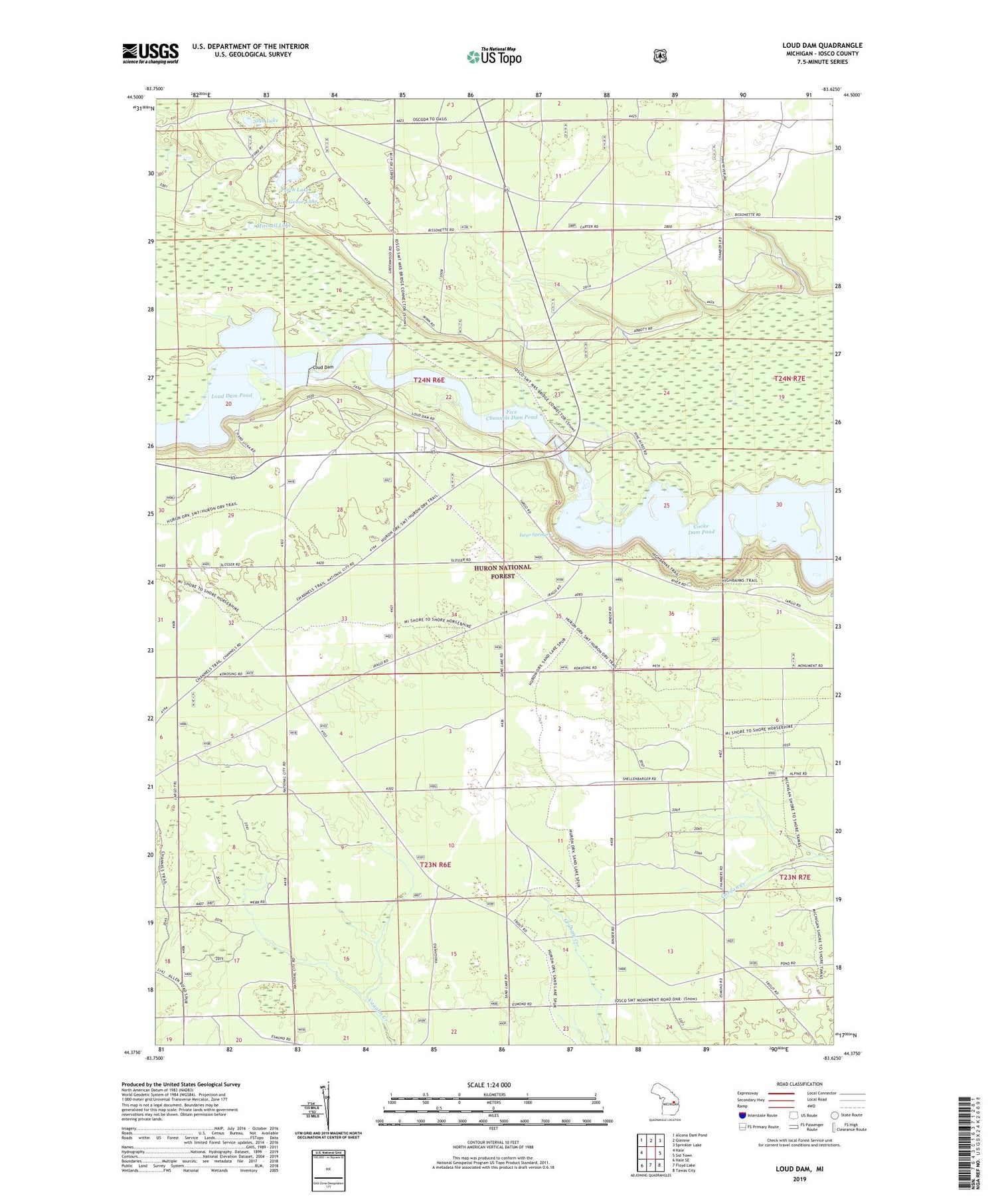 Loud Dam Michigan US Topo Map Image