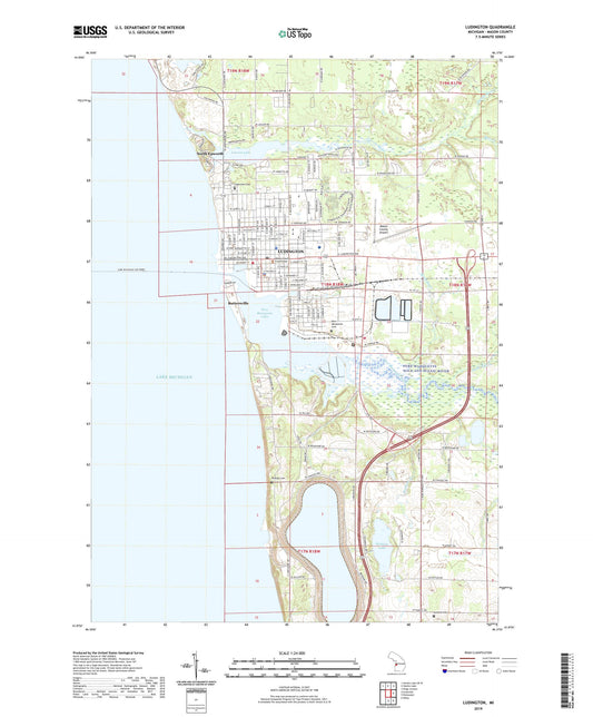 Ludington Michigan US Topo Map Image