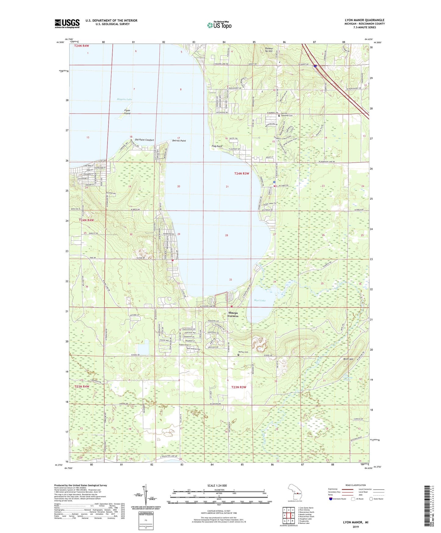 Lyon Manor Michigan US Topo Map Image