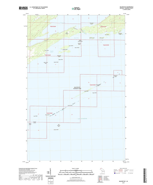 Malone Bay Michigan US Topo Map Image