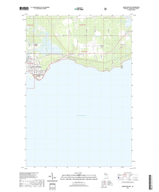 Manistique East Michigan US Topo Map Image