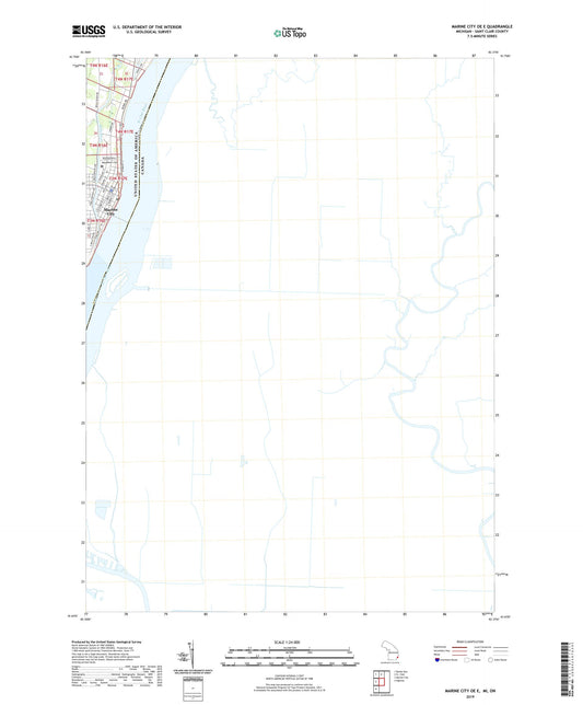 Marine City OE E Michigan US Topo Map Image