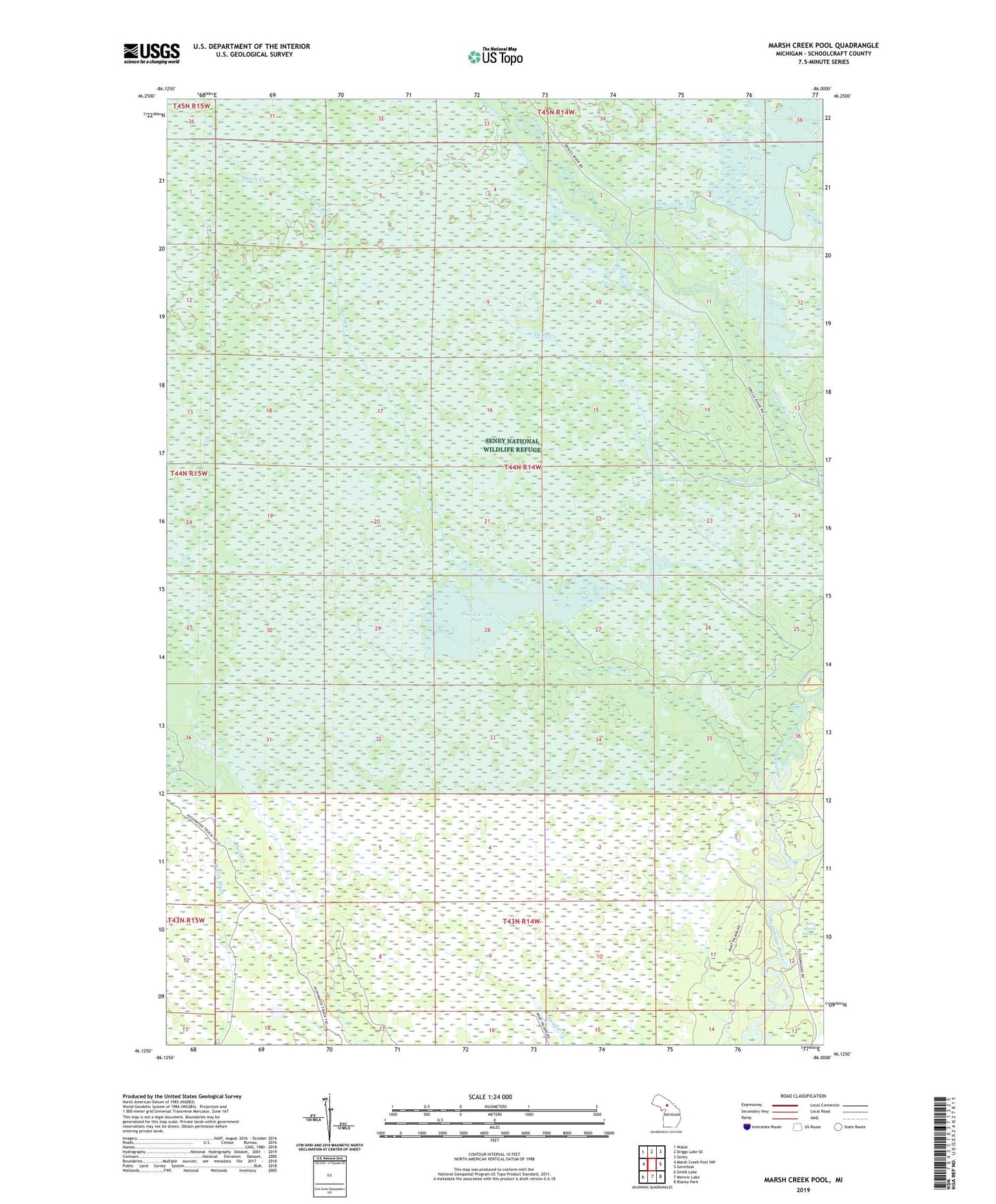 Marsh Creek Pool Michigan US Topo Map Image
