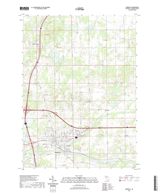 Marshall Michigan US Topo Map Image