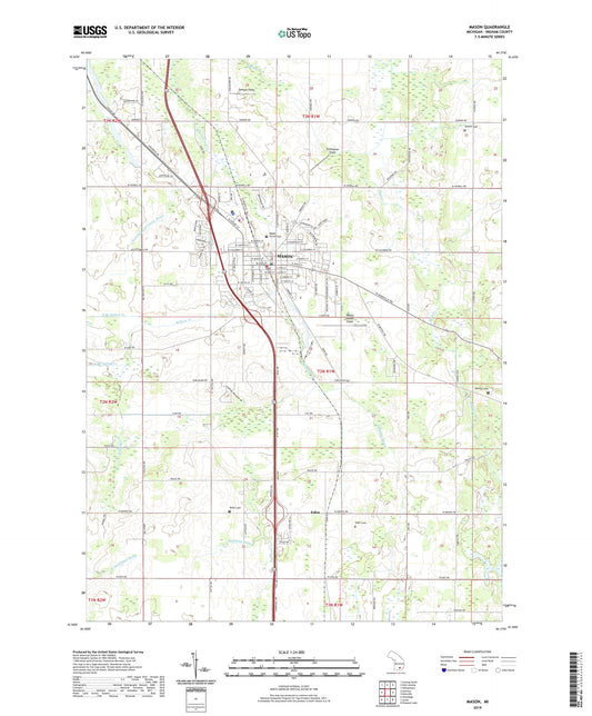 Mason Michigan US Topo Map Image