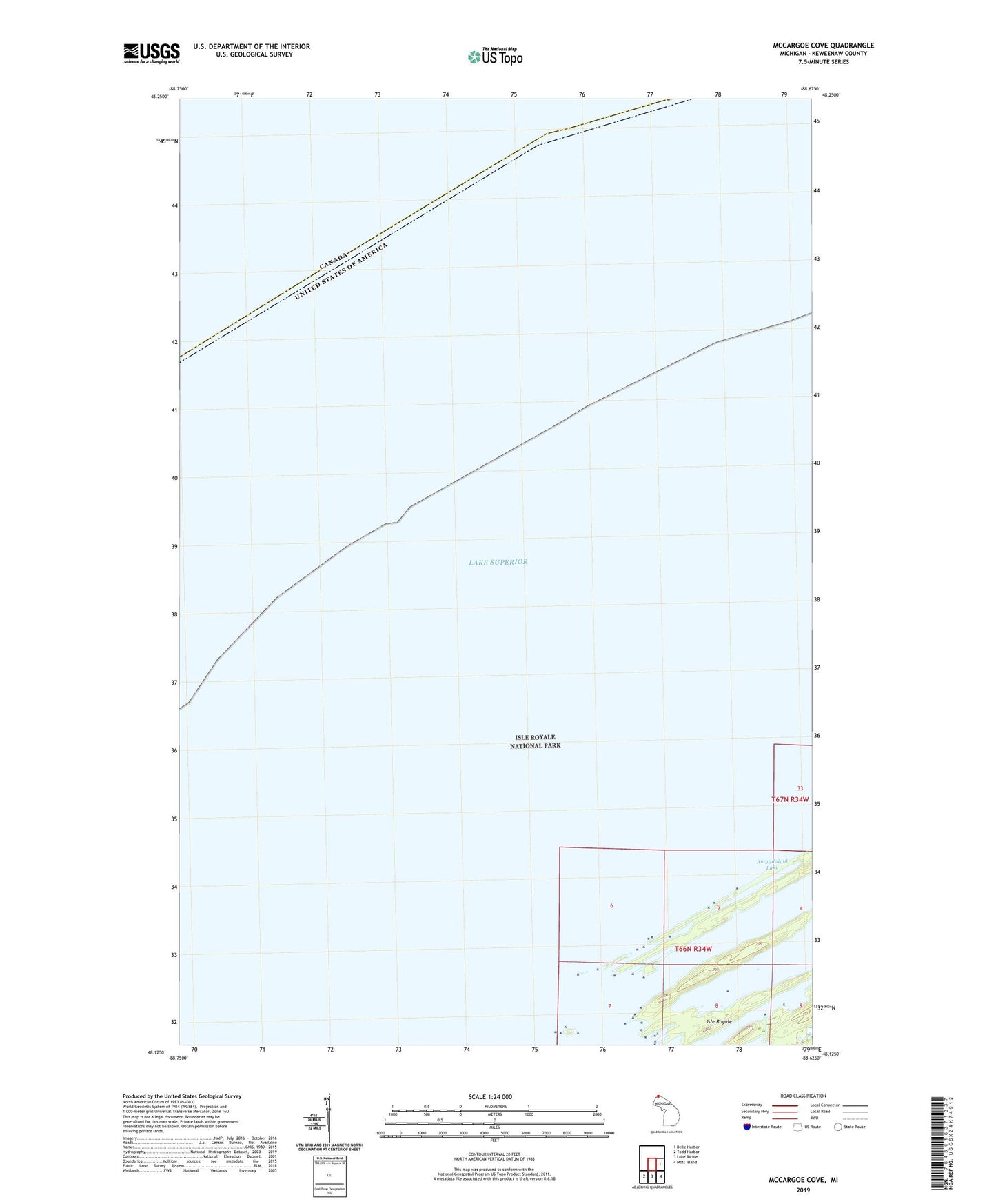 McCargoe Cove Michigan US Topo Map Image